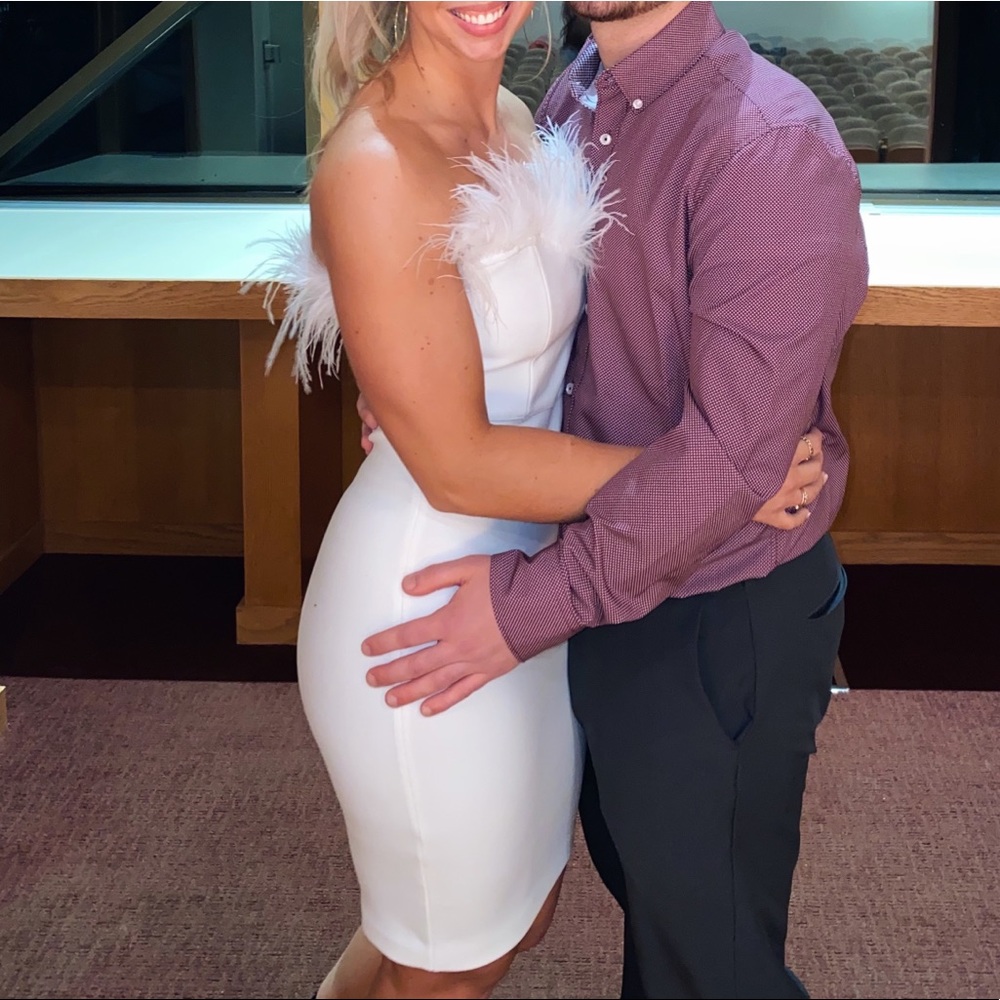 Feathery White Dress